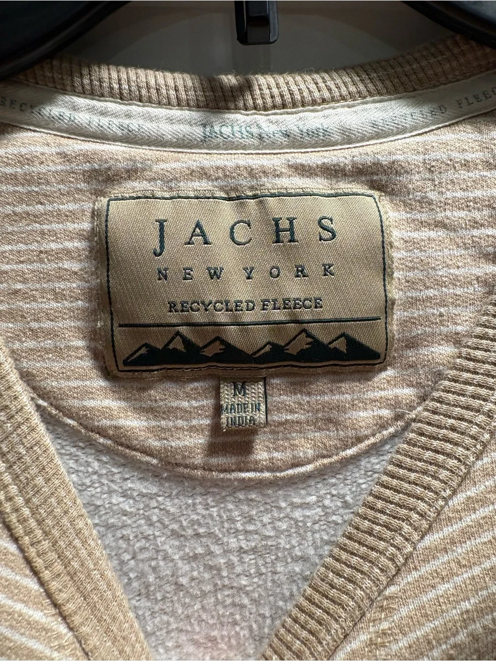 Jachs Beige Striped Crewneck Sweater - Men's Neutral Pullover